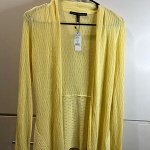 Yellow Open Front Cardigan